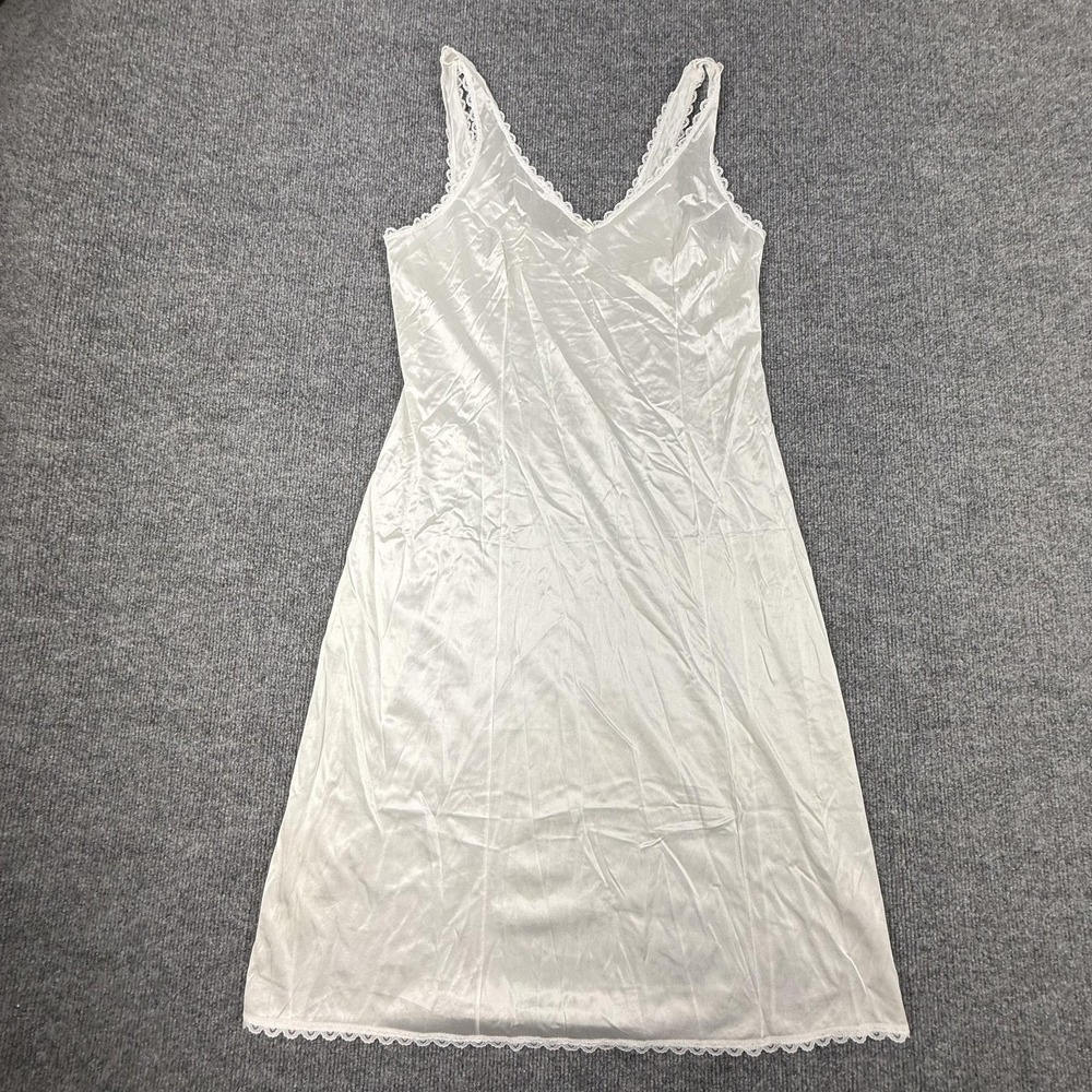 Vintage Warner's Full Slip Womens Small‎ White Nylon Lace Trim Perfect Measure